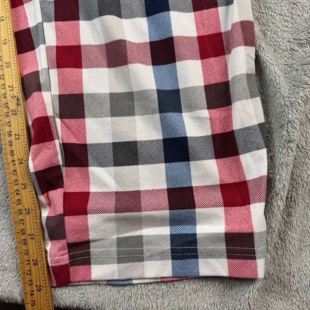 NWT Nautica Mens Plaid‎ Pajama Pants XXL Sail White Red Blue Fleece Sleepwear